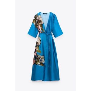 Zara Floral Wrap Midi Dress